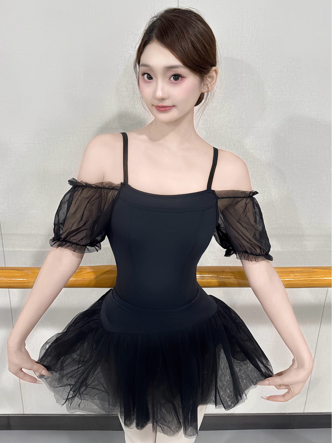 Ropa de ballet, ropa de danza china, ropa de entrenamiento para adultos, ropa de gimnasia, prendas de forma de manga de burbuja