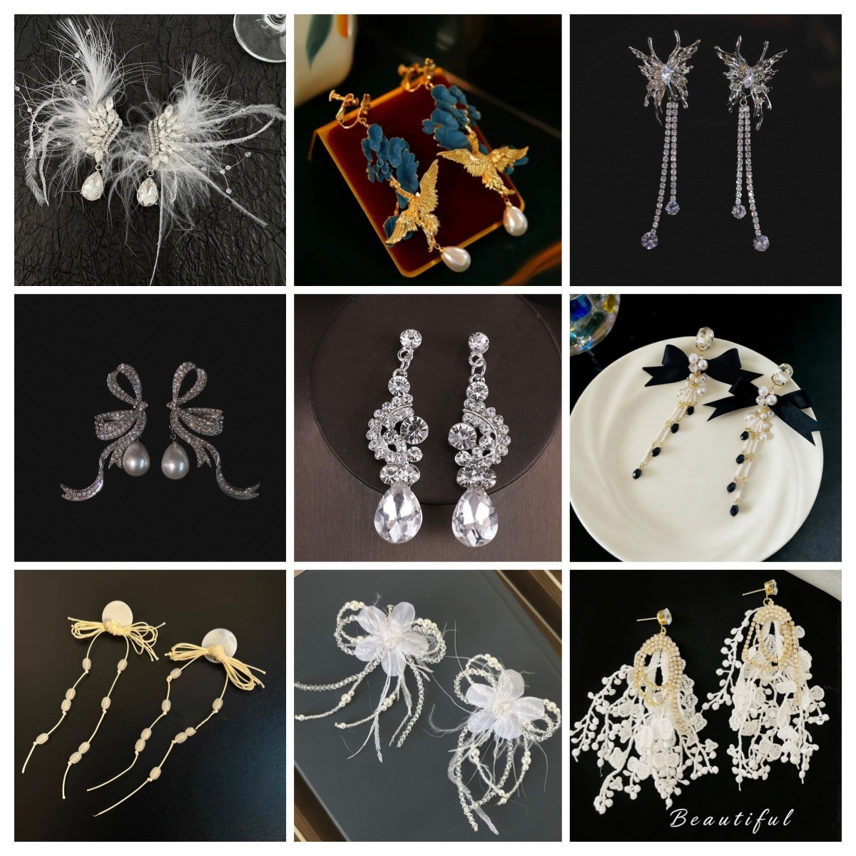 S925 Silver Needle Vintage Round Flower Tassel Earrings European and American Retro Stud Earrings Elegant Light Luxury Ear Jewelry Wholesale for Women