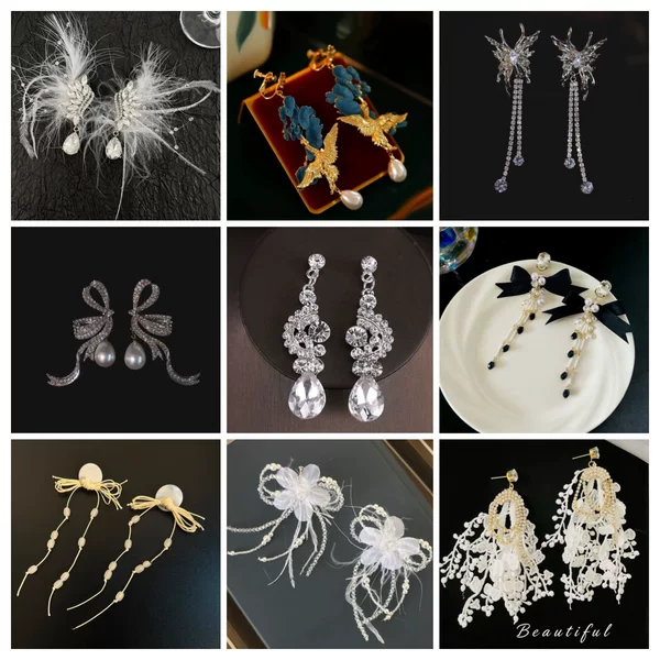 S925 Silver Needle Vintage Round Flower Tassel Earrings European and American Retro Stud Earrings Elegant Light Luxury Ear Jewelry Wholesale for Women