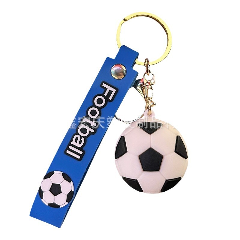 Bonito cartón de dibujos animados bolsas de llaves de baloncesto serie de fútbol creativo llavero de automóvil pareja bolsas de estudiantes colgante