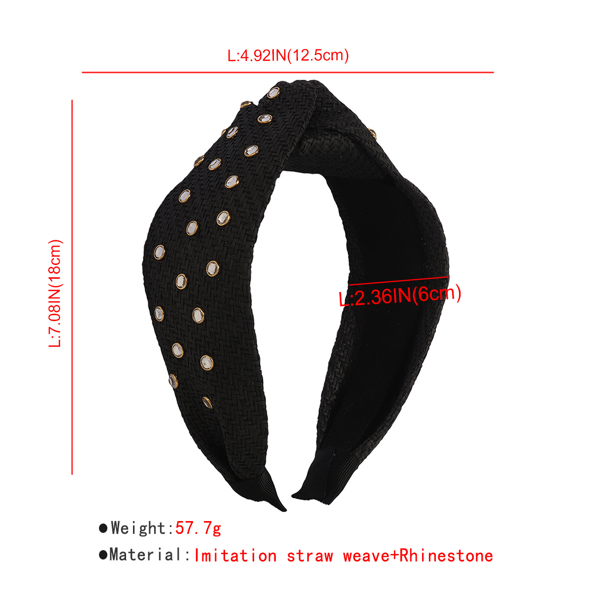 Fashion Simple Straw Wide Edge Geometry Patternknotted Hair Accessories Headband display picture 1