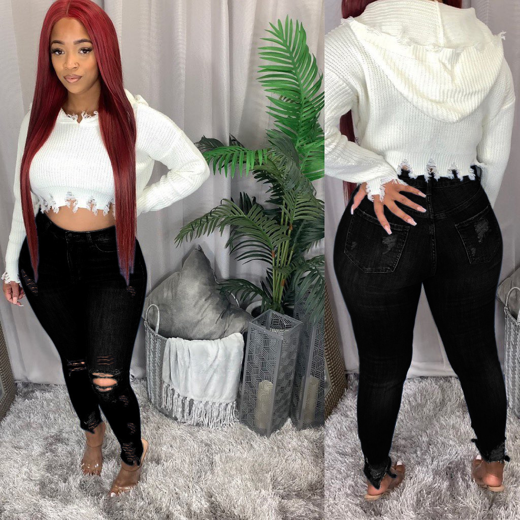 Cotton Fabric Type High Waist Waist Line Jeans Pants Type Women's Holiday Daily Streetwear Solid Color Full Length Washed Jeans
