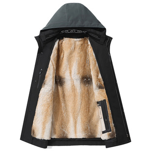 Men's warm parka outdoor thickened autumn and winter casual men's coat liner and separate removable outer hooded