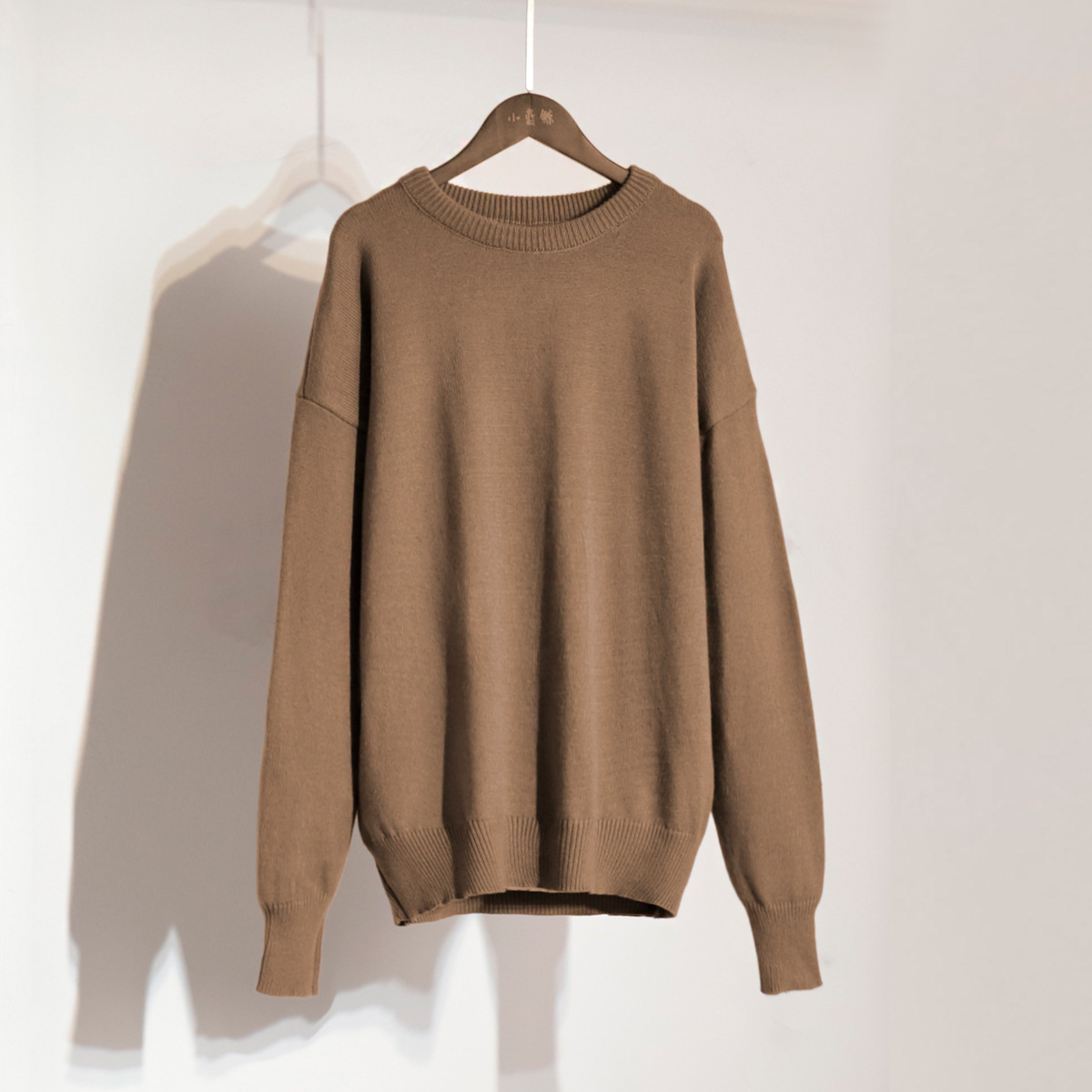 Suéter de Cuello Redondo de Color Sólido Transfronterizo, Estilo Europeo y Americano, Otoño-Invierno 2025, Nuevo Suéter de Punto Elegante, Versátil y Casual