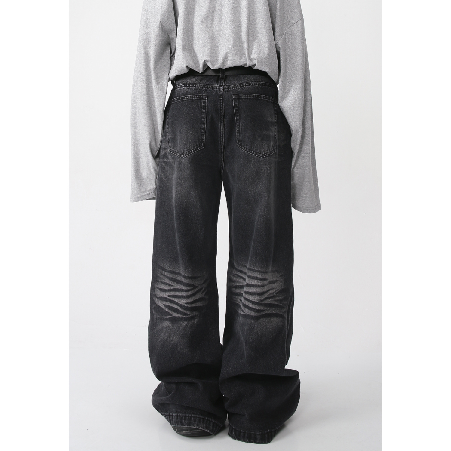 Mtlclothes ropa de los hombres | 2023 primavera nueva casual Denim pantalones sueltos pierna ancha estilo coreano moda Retro