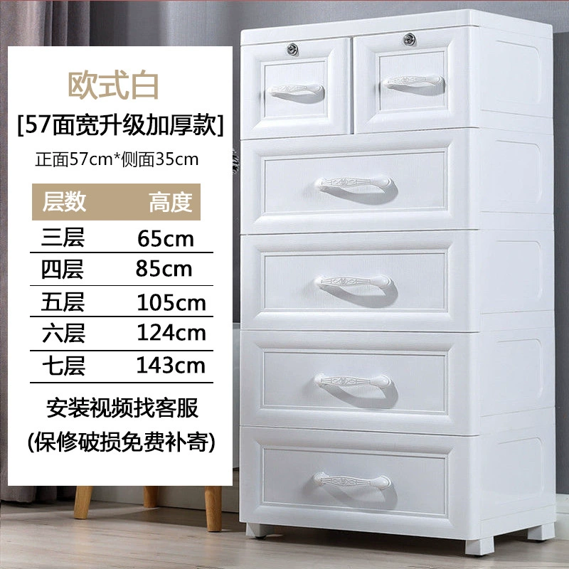 Plastic Storage Cabinet — Thickened Multi-Layer Drawer Organizer, Various Widths 20–78 cm