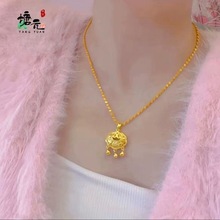 经典款吉祥如意平安锁项链婚礼道具仿真黄金三金五金高保色锁骨链