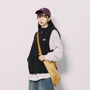 Cross-Border Wholesale Trendy Brand Loose Vest Spring and Autumn Outer Wear Sleeveless Waistcoat Casual Versatile Trendy Black