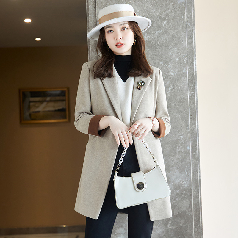 apricot autumn elegant classic suit jacket