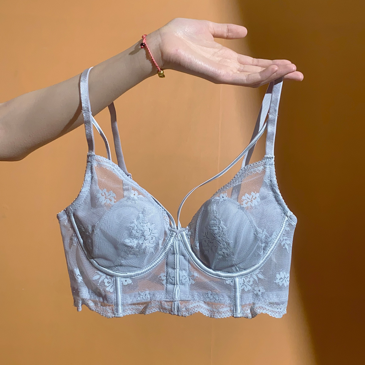 Thin Front Hook Bra for Women, Large Cup, Rabbit Ear Design, Sexy and Slimming, Model 220814