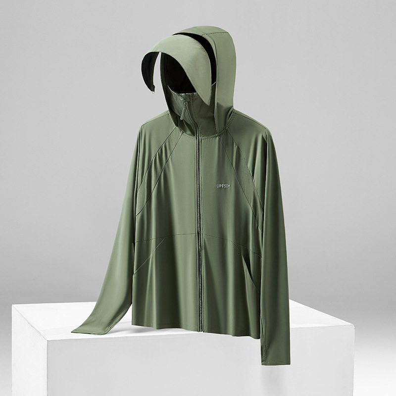 夏の新型日焼け止め服黒ゴムつばUPF50紫外線防止原糸涼感コート日焼け止め女性|undefined