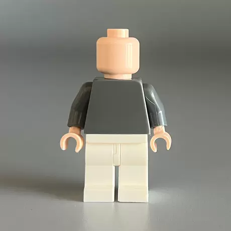 Body minifigure-dark gray upper and white lower