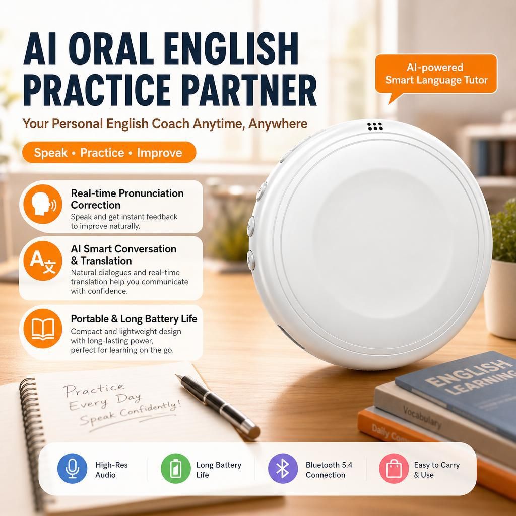 AI speaking practice machine, English learning tool, listening device, vocabulary machine, English learning device for beginners, pronunciation speaker
