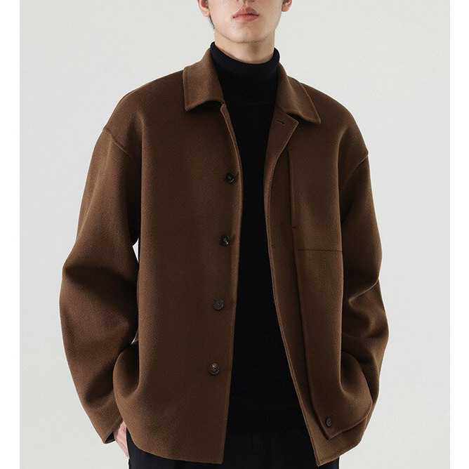 In-Stock Autumn and Winter Structured Wool Double-Sided Woolen Jacket Short Woolen Coat for Men Winter In-Stock Autumn and Winter Structured Wool Double-Sided Woolen Jacket Short Woolen Coat for Men Winter