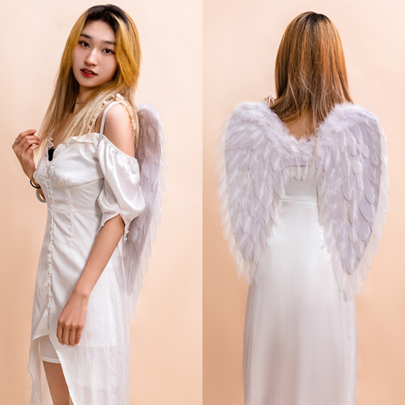 White Angel Feather Wings Festival Party Decoration Props Scene Arrangement Children Adult Vimi Show Performance
