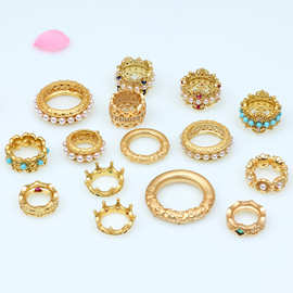 沙金保色跑环乾坤圈红绳编织 diy手链项链收尾连接圈吊环饰品配件