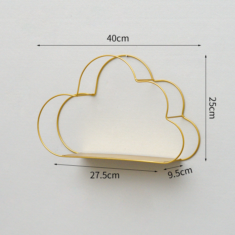 Estante Decorativo de Pared de Hierro y Madera Estilo Nórdico para Sala de Estar