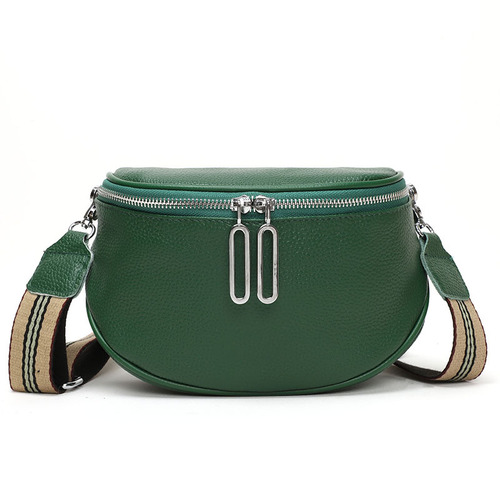 Genuine leather women's bag first layer cowhide saddle bag women's bag  new trendy fashion casual chest bag single shoulder crossbody bag