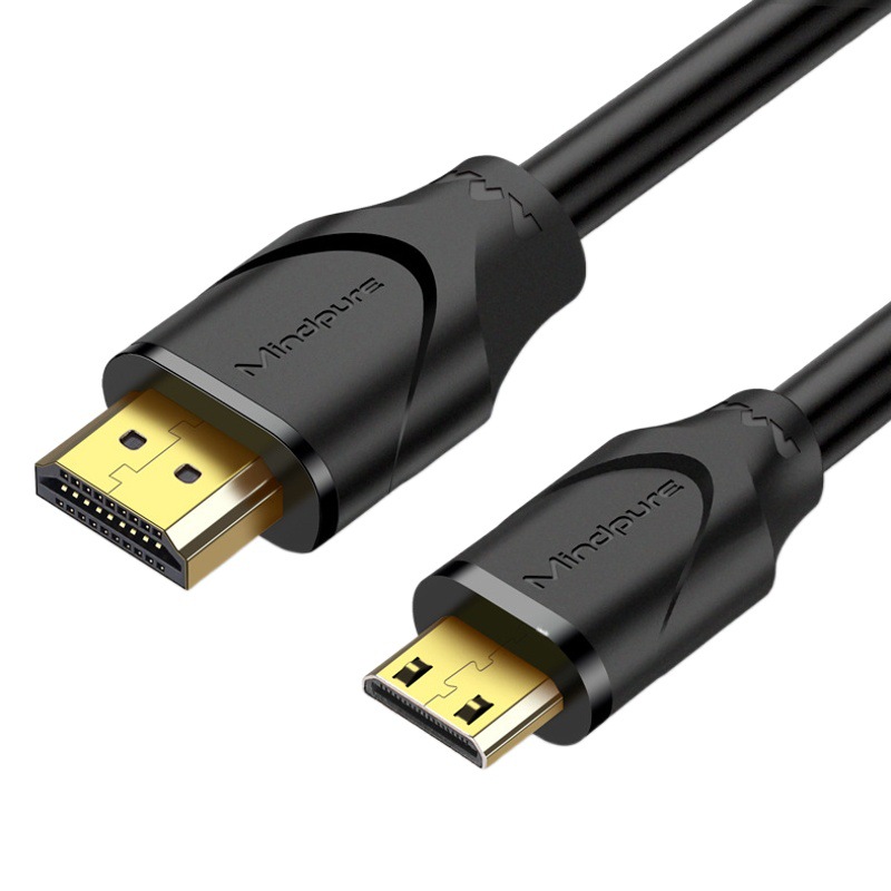 ミニHDMI - HDMIケーブル カメラ・タブレット接続モニター用 純銅金メッキミニHDMI高画質変換ケーブル