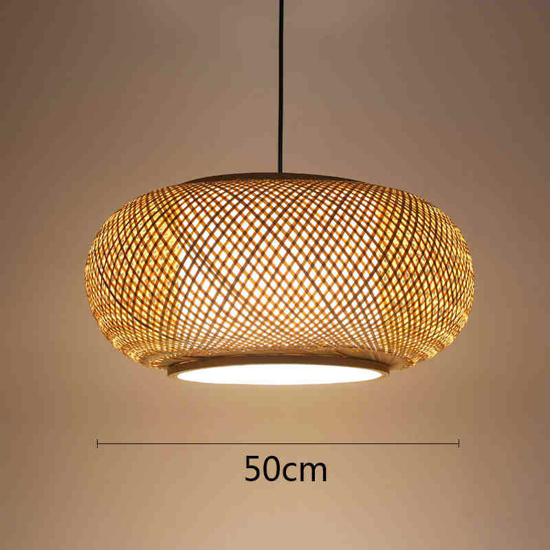 Lámpara de ratán ronda Nido Pájaro Casa sombrero paja bambú tejido lámpara creativa pastoral japonés retro balcón restaurante lámparas