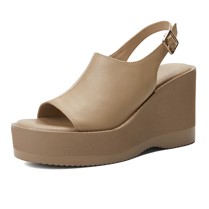 Sandal cao gót nữ mũi nhọn hở ngón, đế xuồng dày, quai một chữ, gót 9 cm — đen
