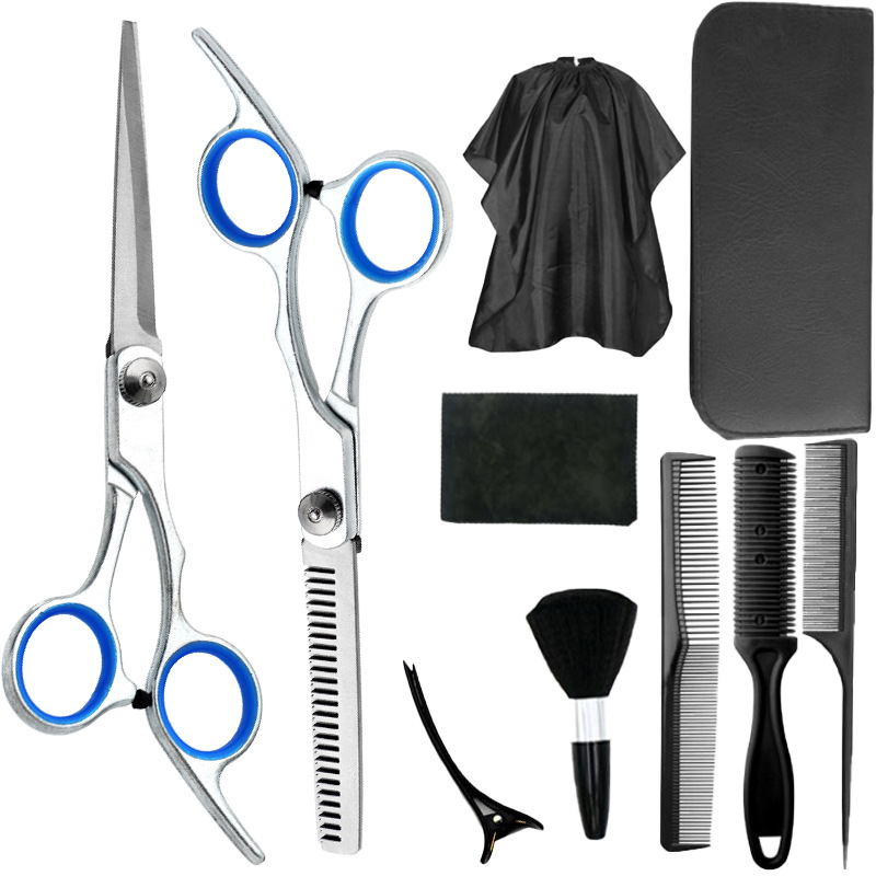 Juego de tijeras de peluquería de acero inoxidable para peluqueros, tijeras planas para adelgazar, tijeras de peluquería domésticas, tijeras de peluquería afiladas