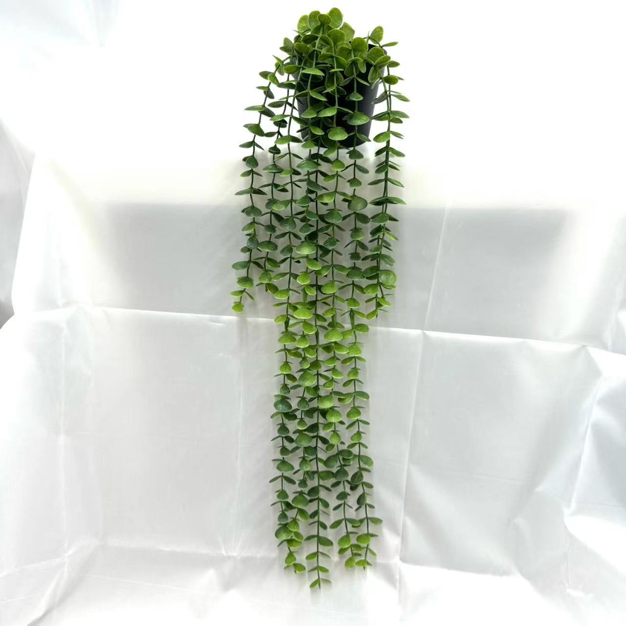 Simulación transfronteriza combinación de maceta de eugalia plantación verde de maceta vertical esmaltada maceta negra decoración de maceta colgante alta simulación