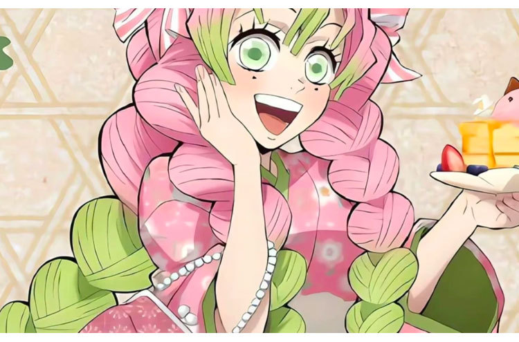 鬼灭cos服之刃甘露寺蜜璃日系和服套装二次元动漫和风cospaly服装-阿里巴巴