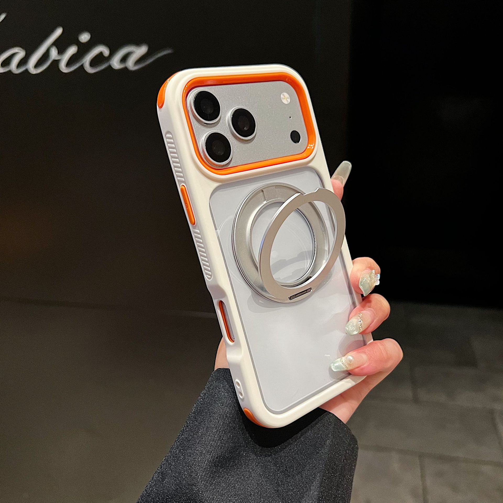 Funda con Soporte Magnético para iPhone 18 Pro Max PC Giratoria 360 Grados Anticaídas