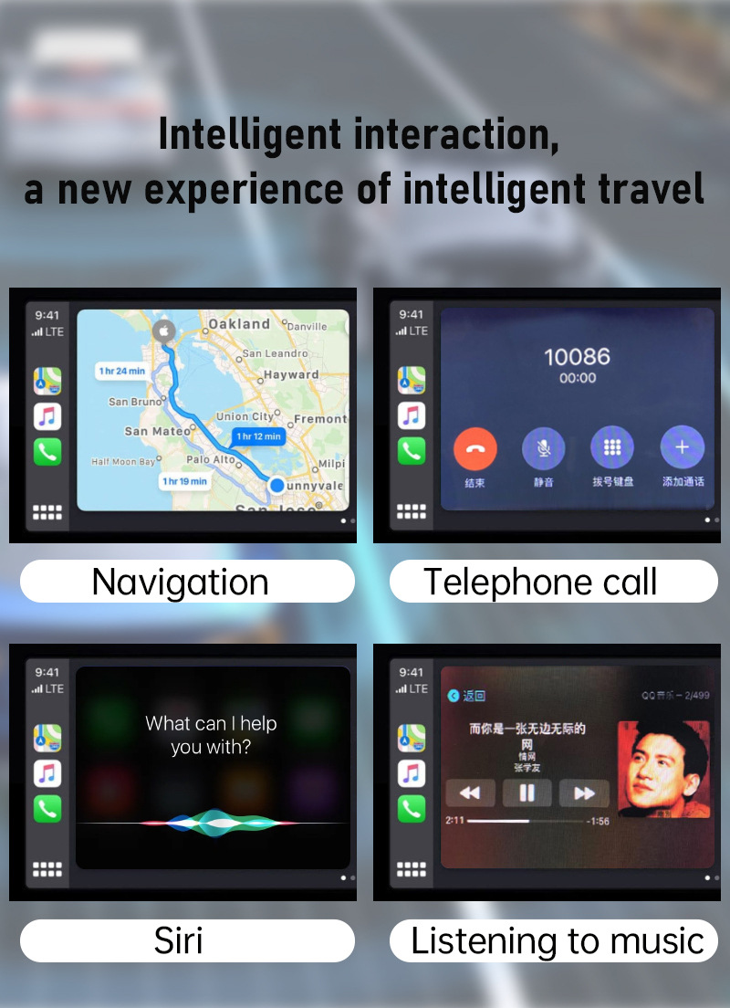 Cross-border carplay box wired to wireless double-headed wireless carplay adapter car machine interconnection box