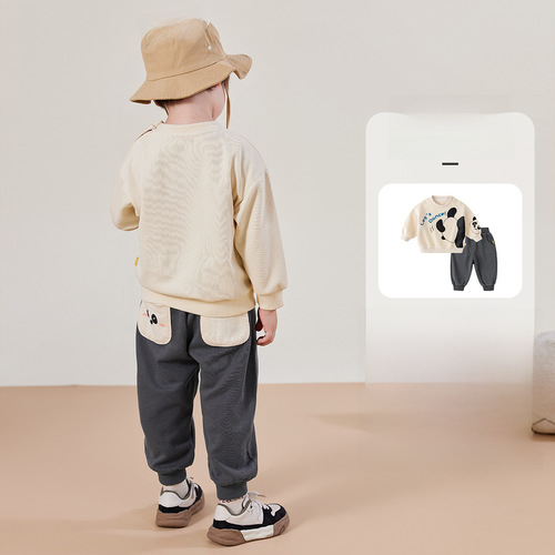 Dudu Home Baby Set Spring Outfit Children's Sweatshirt Two-Piece Set Spring Boys' Clothes Girls' Top Pants Kids' Clothing