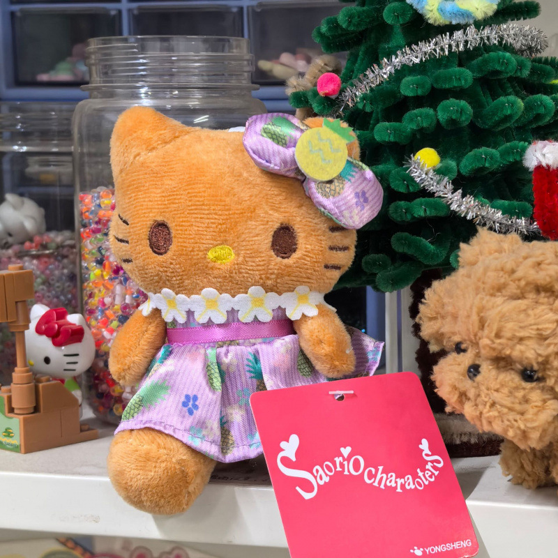 黑色草帽kitty帽宝宝挂件爱心扣公仔玩偶可爱赫本风挂饰钥匙扣|undefined