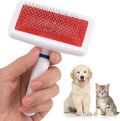 ペット用毛皮ブラシ ステンレス製針ブラシ 犬猫用抜け毛取り プラスチックハンドル針ブラシ 浮毛除去