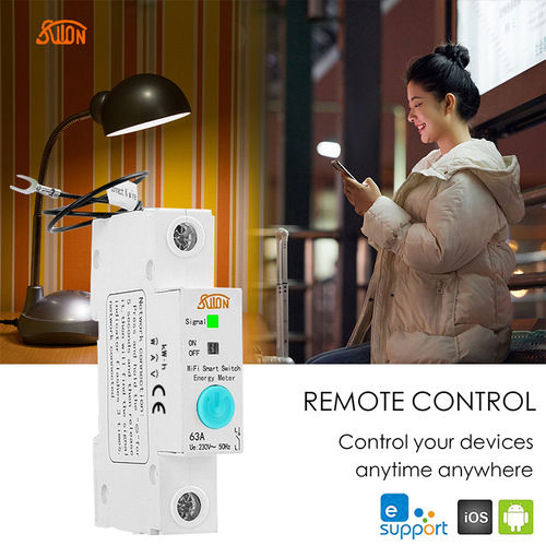 WIFI Switch Smart Circuit Breaker with Current, Voltage, Power Data Mobile Remote Control, Exclusively for Foreign Trade