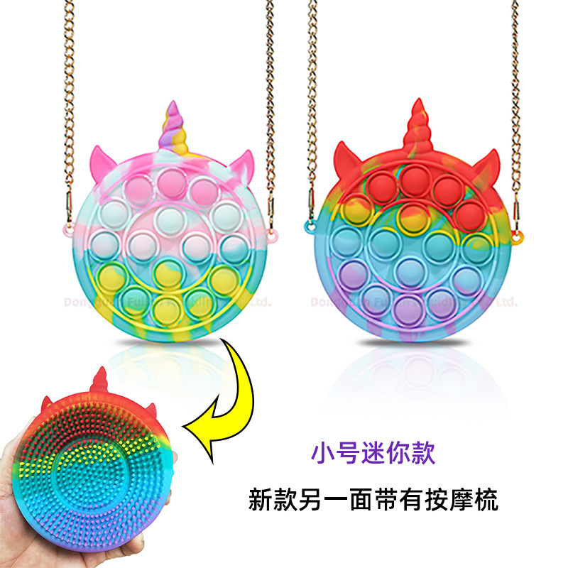 Ratón asesino pionero moneda monedero unicornio silicona descompresión pionero bolsa pellizco música crossbody bolso al por mayor