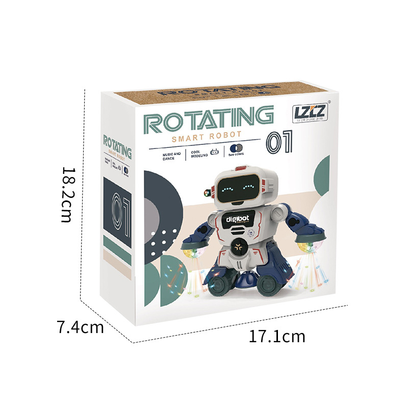 Robot de baile eléctrico transfronterizo juguetes de luz música tecnología robot giratorio juguetes para niños al por mayor