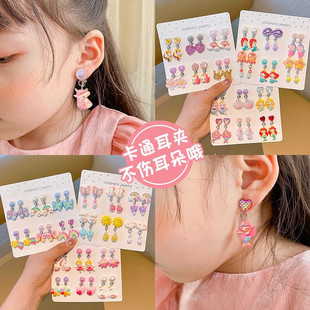 Children's Transparent Flower Ear Clips 2025 New Little Girl Accessories Girls Without Pierced Ears Ear Accessories Baby Jewelry