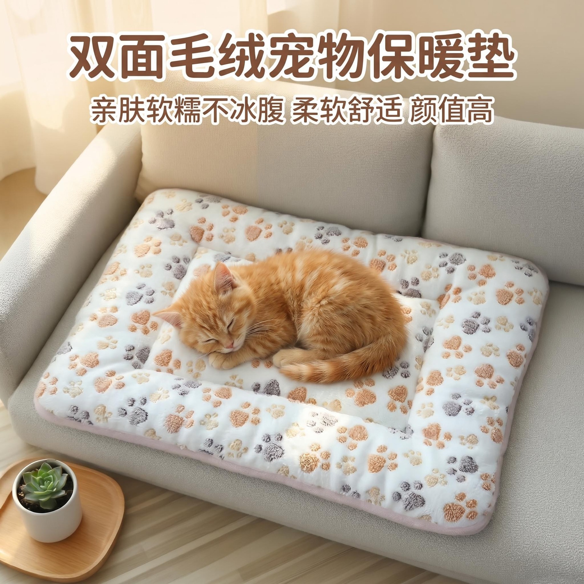 狗窝 猫窝 宠物垫 冬季保暖狗窝睡垫 柔软舒适毛绒猫咪宠物床垫子