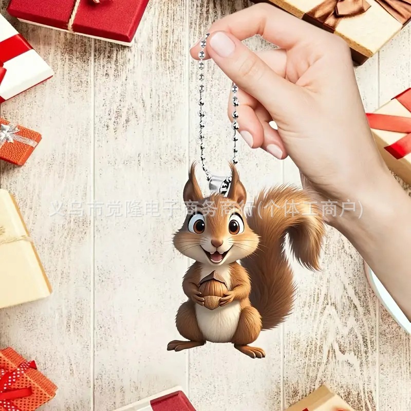 Nuevo creativo adorable ardilla decoración de vacaciones colgante de decoración interior de automóviles transfronterizos colgantes de fiestas para el hogar colgantes image 5