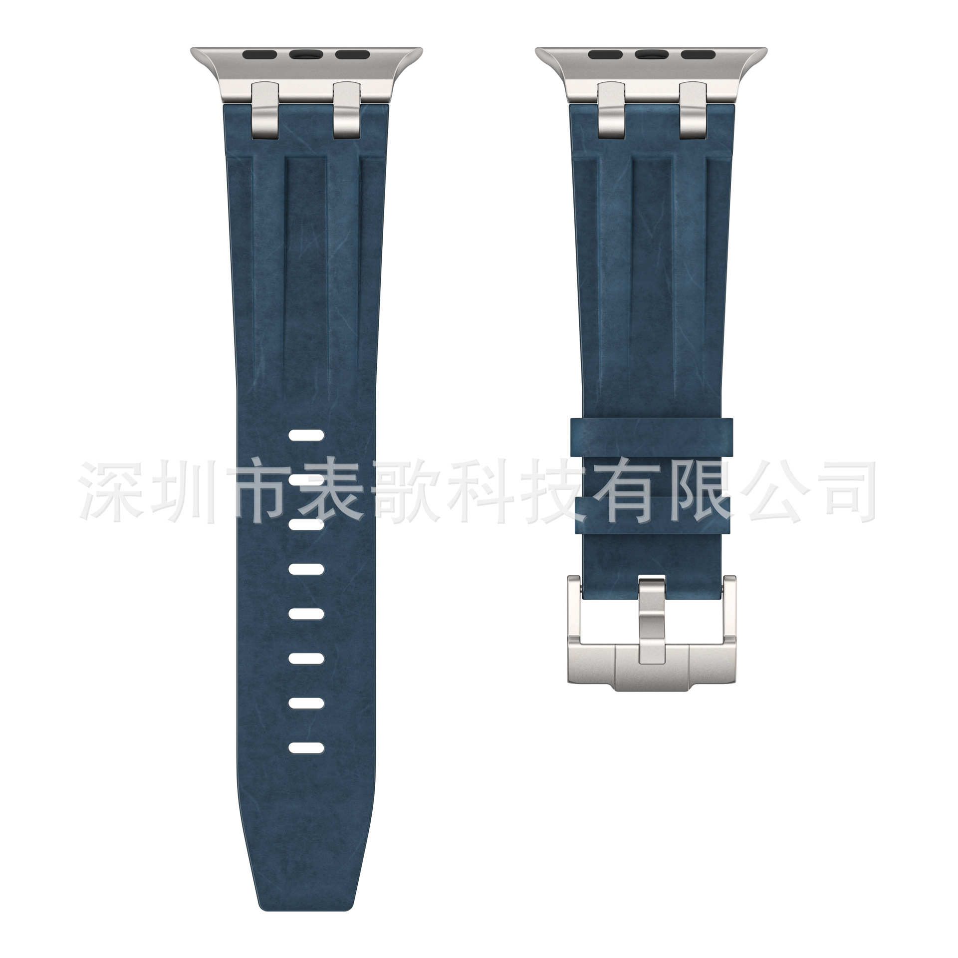 Dark Blue Crazy Horse + Silver Buckle