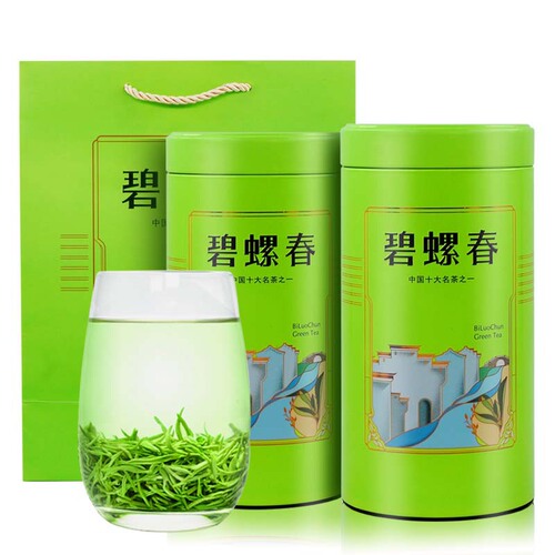 Biluochun green tea new tea Mingqian bud tea bulk wholesale mountain cloud tea 500g gift can