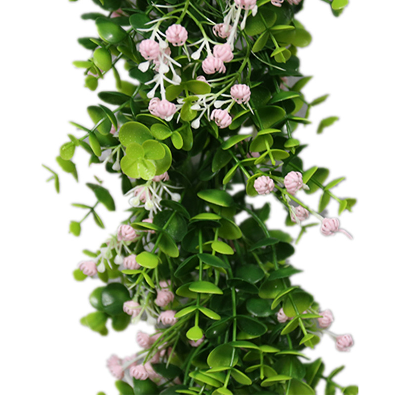 Artificial eucalipto ratán vid planta verde hoja tubo techo hoja verde sinuoso flor decorativa Vine flor falsa Ratán