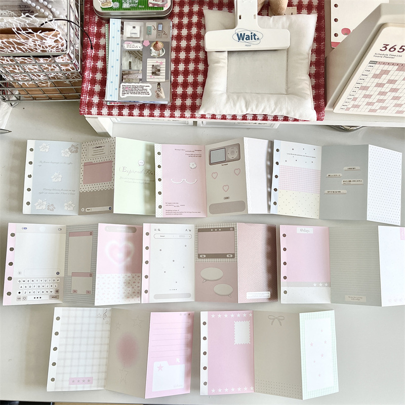 原创三折页扶桑啵啵8款混搭活页替芯m5内页可书写笔记学生少女心