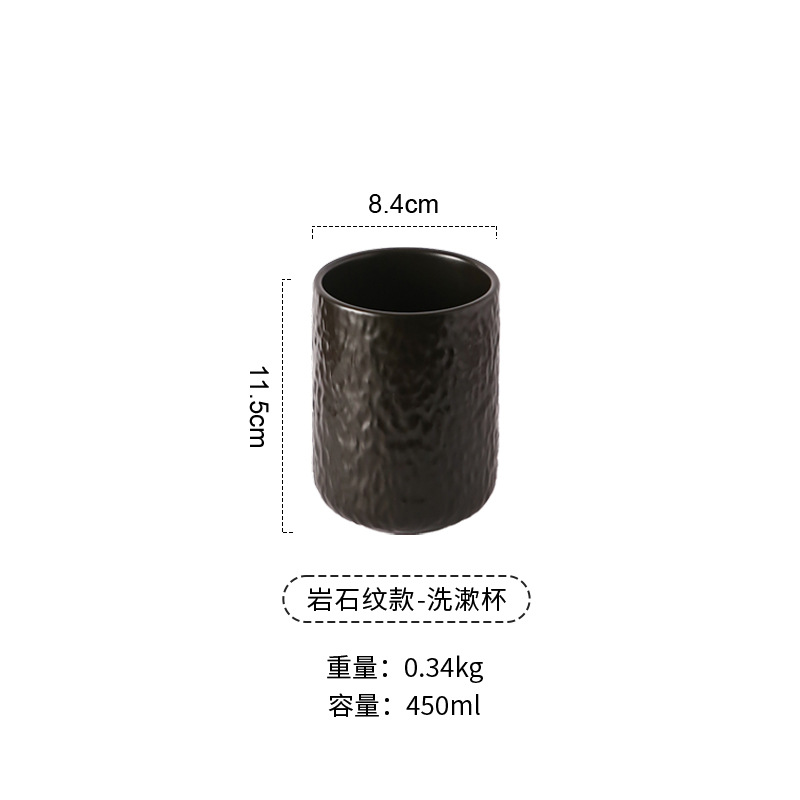 Taza de lavado de cerámica de lujo ligera de alta calidad, taza de cepillo de dientes de baño doméstico, soporte de cepillo de dientes, taza de enjuague de hotel, tanque de dientes