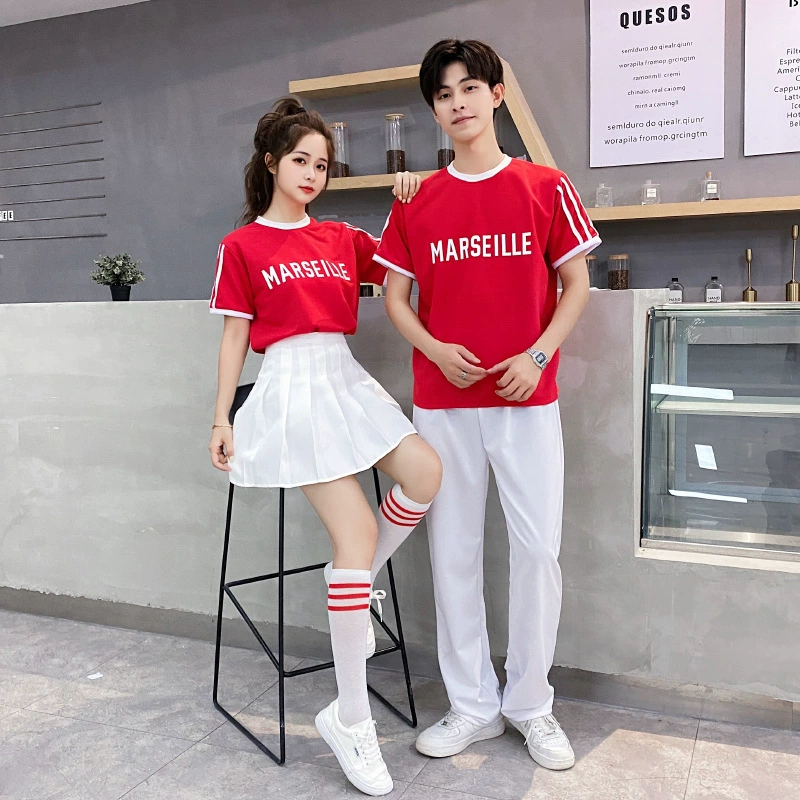 Одежда для выступлений команды Черлидинга Спортивная церемония открытия Черлидинг Гимнастика Выпускной сезон Аэробика костюм с короткими рукавами Мужская и женская весна