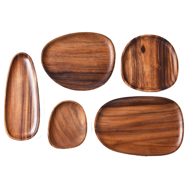 Acacia Wood Alien Displasia Disk British Wind Wooden Dessert Dessert Creative Disk Cold Cold dish tableta tableta tabletop