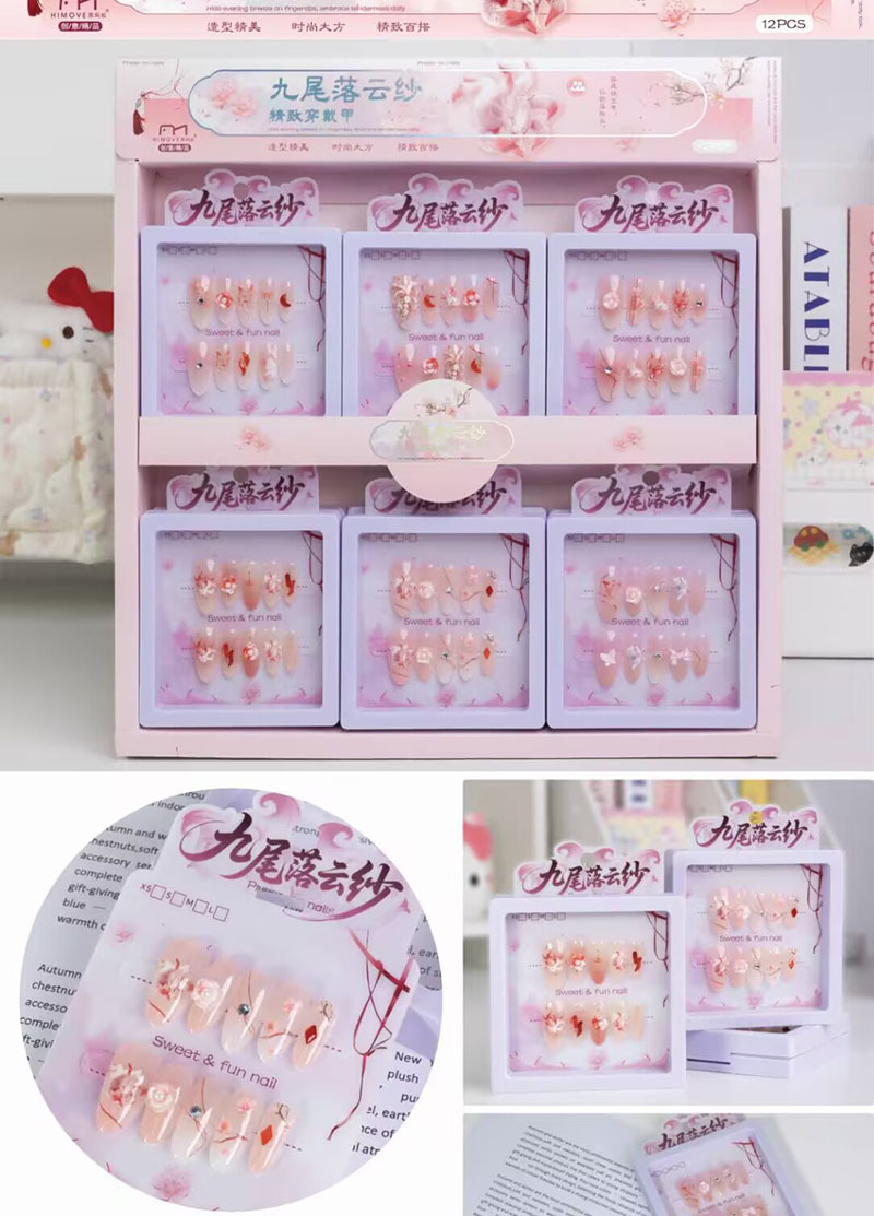 Estampado de ojos de gato con armadura, pegatinas de uñas con gelatina, dibujos animados de estudiantes lindos, desmontables, ponis con armadura image 8