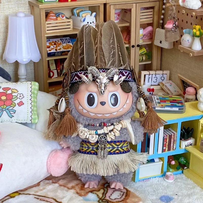 17cmラブブー第一世代、第二世代、第三世代ビニール服、ベビー服、ラブブーインディアンスーツ、マカロン|undefined