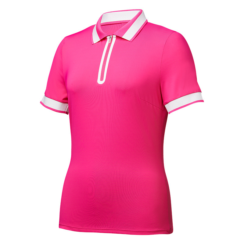Nueva versión de polo deportivo, solapa de golf para mujer, tenis de secado rápido, camiseta de manga corta, top de verano en contraste