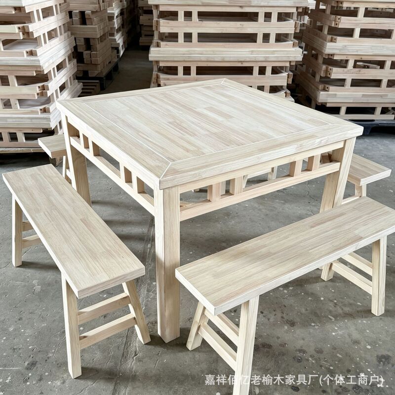 Old elm wood eight-spiral square table, antique Chinese-style solid wood dining table, traditional rural wooden square table, horseshoe-shaped table Old elm wood eight-spiral square table, antique Chinese-style solid wood dining table, traditional rural wooden square table, horseshoe-shaped table